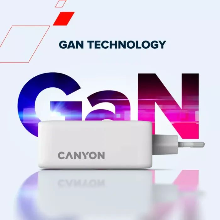 Зарядний пристрій Canyon CU100ACC GaN 100W 3xPD 1xQC EU White (CNS-CUW100ACC) зображення 11