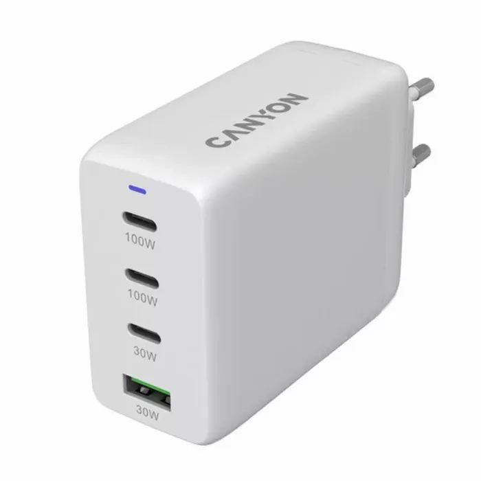 Зарядний пристрій Canyon CU100ACC GaN 100W 3xPD 1xQC EU White (CNS-CUW100ACC) зображення 3