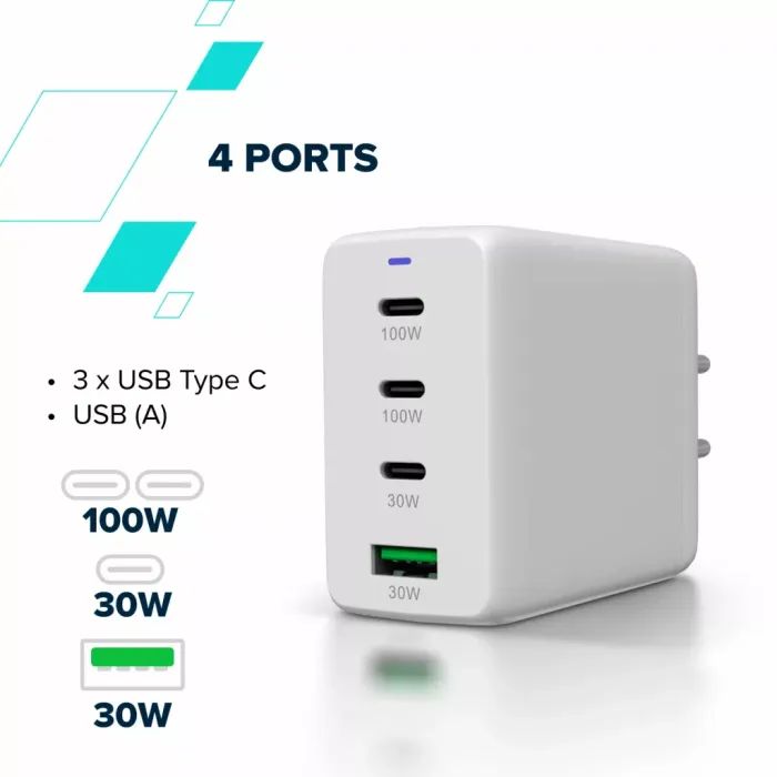 Зарядний пристрій Canyon CU100ACC GaN 100W 3xPD 1xQC EU White (CNS-CUW100ACC) зображення 7