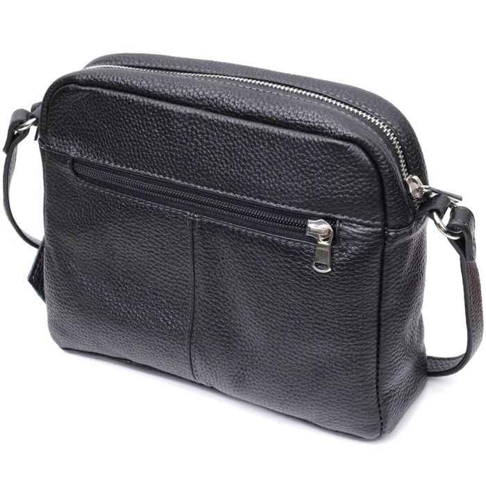 Сумка Grande Pelle Кросс-боди из натуральной кожи Черная (11651) изображение 2