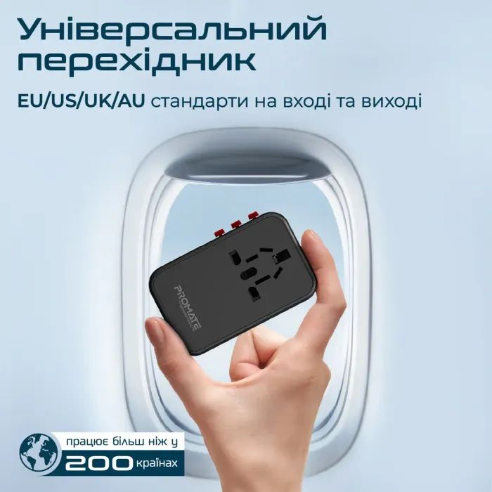 Зарядний пристрій Promate tripmate-gan75 зображення 3