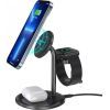 Зарядное устройство Choetech 15W 3-in-1 Magnetic Wireless Fast Charger black (T585-F-101-CCBK) изображение 4