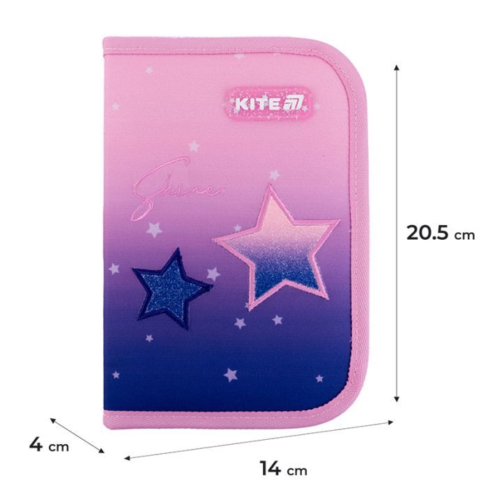 Пенал Kite 622 Sparkling, 1 отделение, 2 отворота (K25-622-1) изображение 2