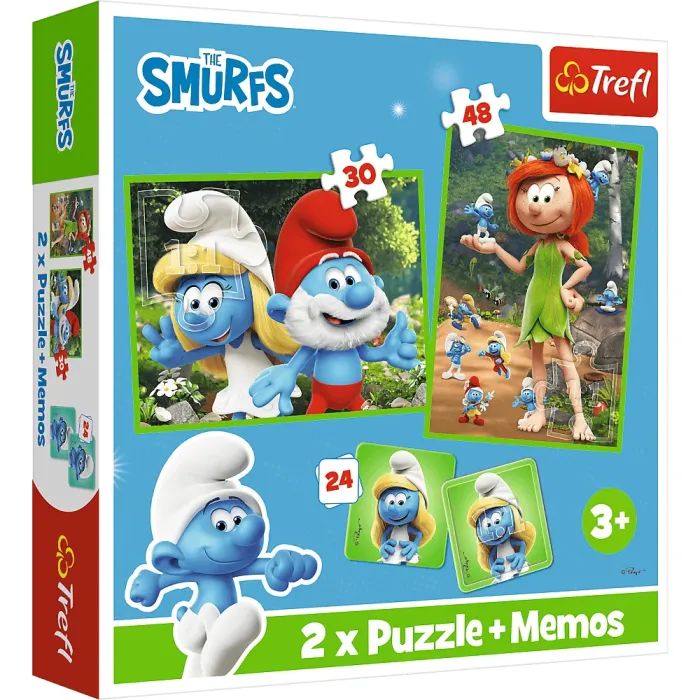 Пазл Trefl The Smurfs Смурфикам весело 2 in 1+memos (5900511936568)