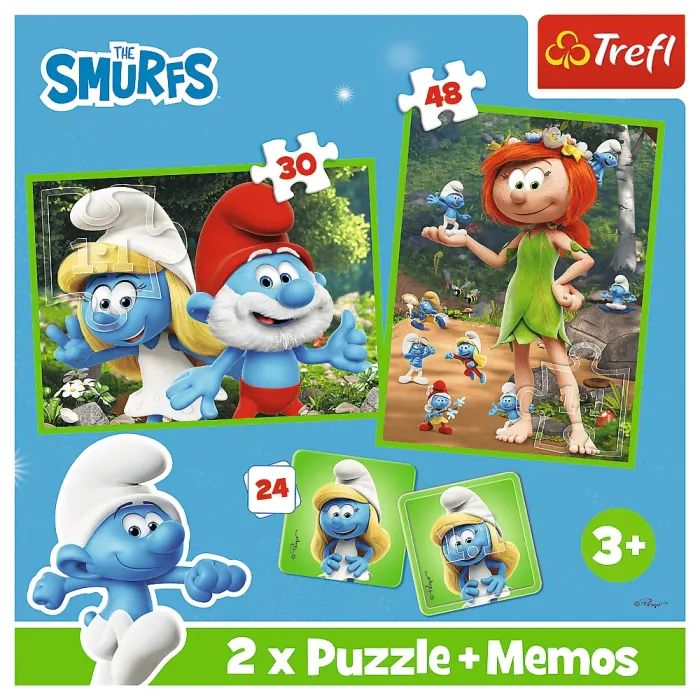 Пазл Trefl The Smurfs Смурфикам весело 2 in 1+memos (5900511936568) изображение 5