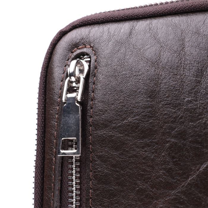 Сумка Grande Pelle Бананка из гладкой натуральной кожи Коричневая (22880) изображение 5