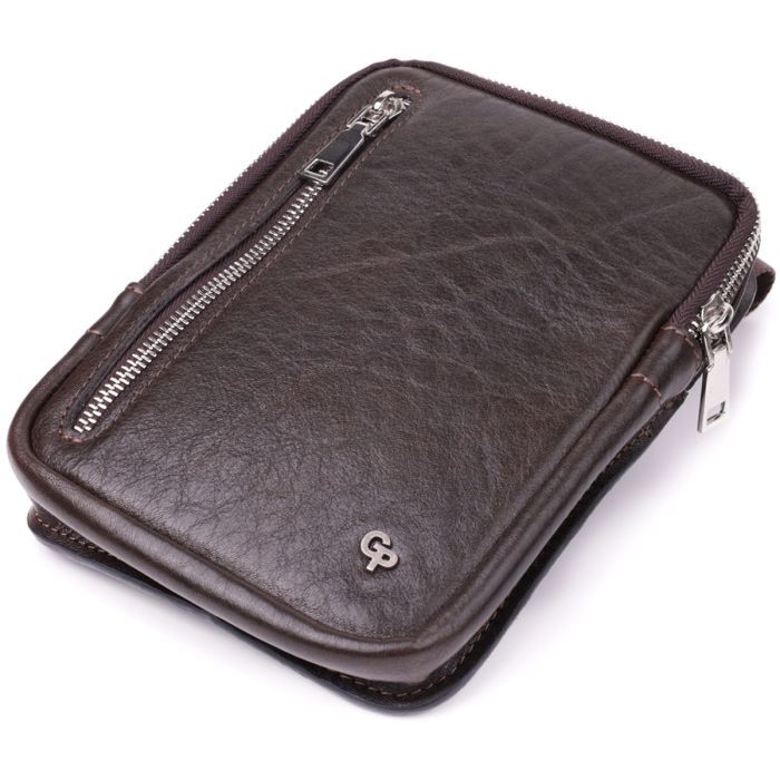 Сумка Grande Pelle Бананка из гладкой натуральной кожи Коричневая (22880) изображение 6