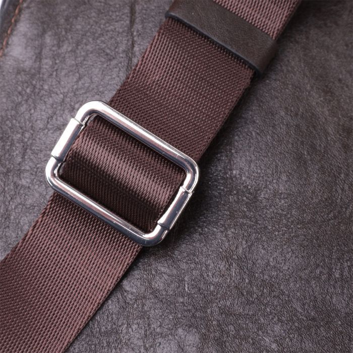 Сумка Grande Pelle Бананка из гладкой натуральной кожи Коричневая (22880) изображение 7