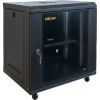 Шкаф настенный GEAR 12U 19" 600x450x650 мм, + полка 19", black (GWMSN-12U-600-450)