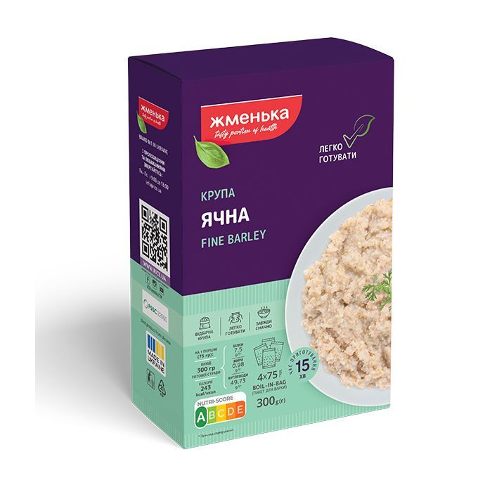 Крупа Жменька Ячечная в пакетиках для варки 4х75 г (4820038701320)