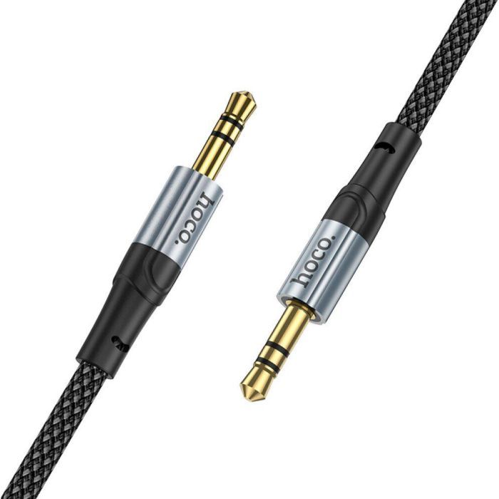 Кабель мультимедийный 3.5mm M to 3.5mm M 1.0m UPA26 AUX Black HOCO (6942007608800) изображение 2