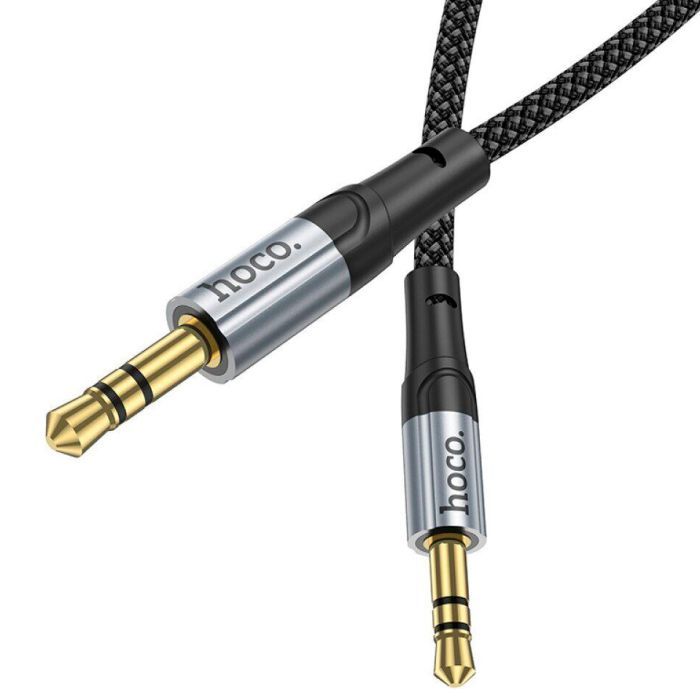 Кабель мультимедийный 3.5mm M to 3.5mm M 1.0m UPA26 AUX Black HOCO (6942007608800) изображение 3