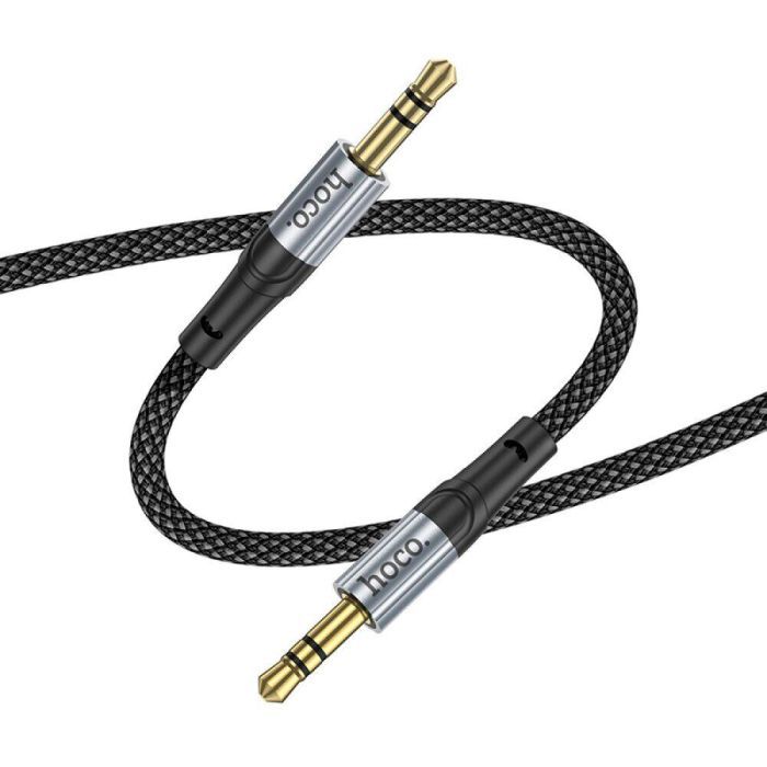 Кабель мультимедийный 3.5mm M to 3.5mm M 1.0m UPA26 AUX Black HOCO (6942007608800) изображение 4