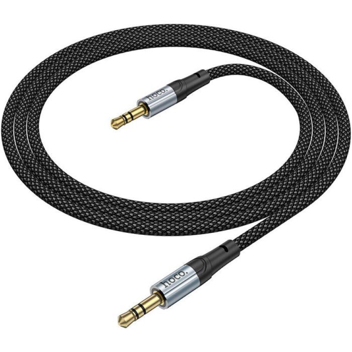 Кабель мультимедийный 3.5mm M to 3.5mm M 1.0m UPA26 AUX Black HOCO (6942007608800) изображение 5
