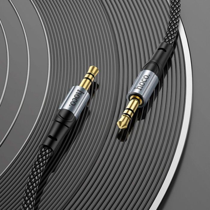 Кабель мультимедийный 3.5mm M to 3.5mm M 1.0m UPA26 AUX Black HOCO (6942007608800) изображение 7