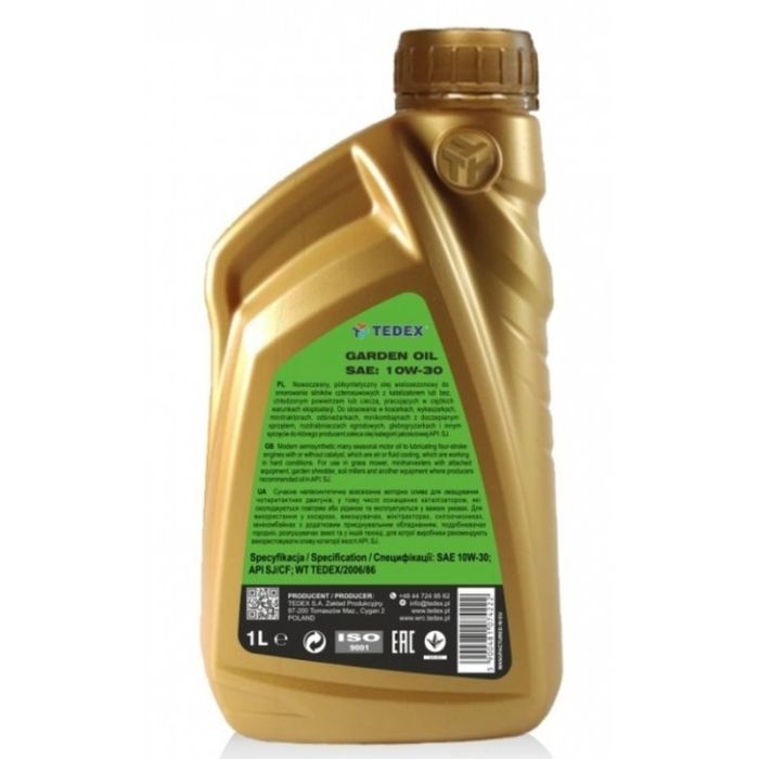 Моторное масло TEDEX GARDEN OIL SG/CD 10W30 1л изображение 2