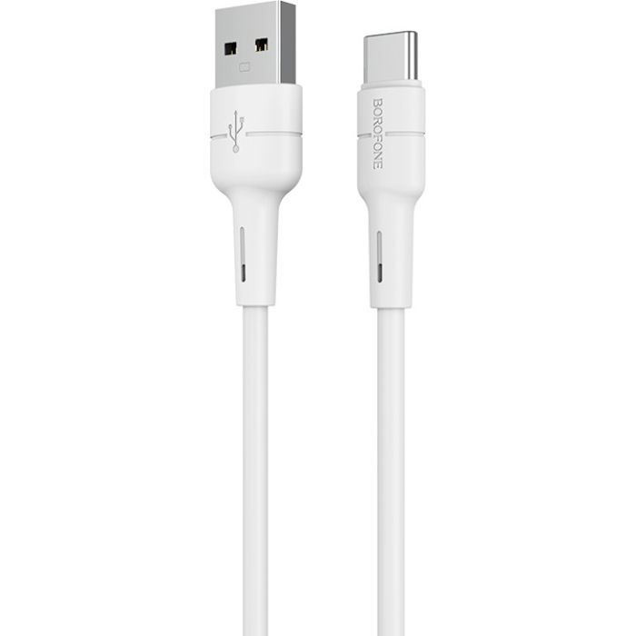 Дата кабель USB 2.0 AM to USB-C 1.0m 3A silicone BX30 black BOROFONE (6931474706928)