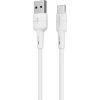 Дата кабель USB 2.0 AM to USB-C 1.0m 3A silicone BX30 white BOROFONE (6931474706935)
