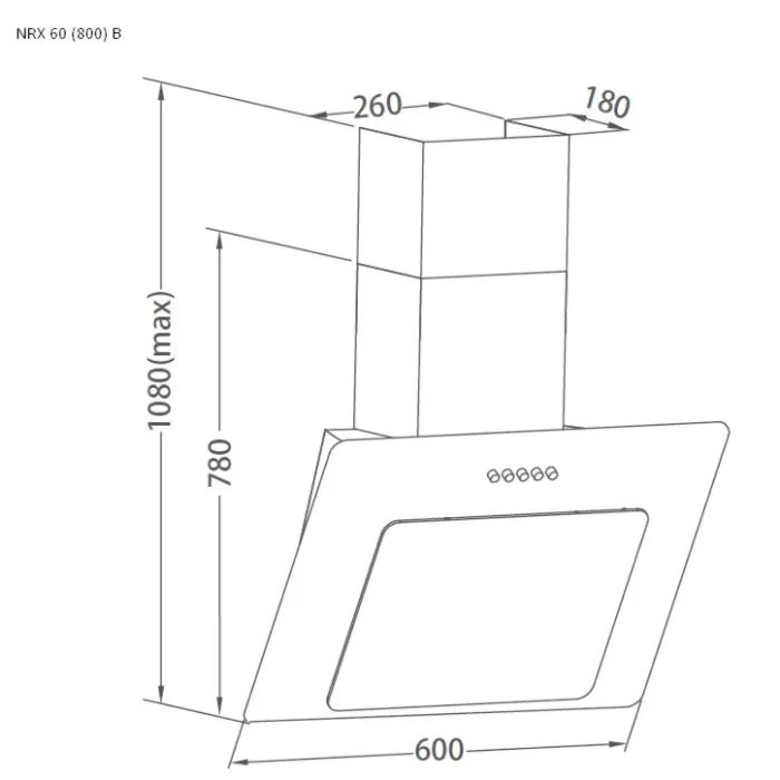 Витяжка кухонна Pyramida NRX 60 (800) B GWH зображення 6