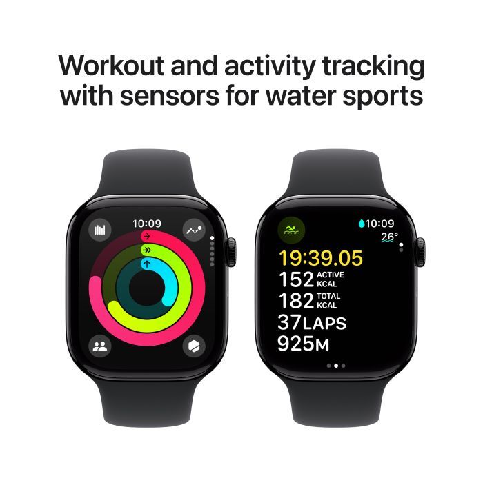 Смарт-годинник Apple Watch Series 10 GPS + Cellular 42mm Natural Titanium Case with Stone Grey Sport Band - S/M (MWXD3QH/A) зображення 4