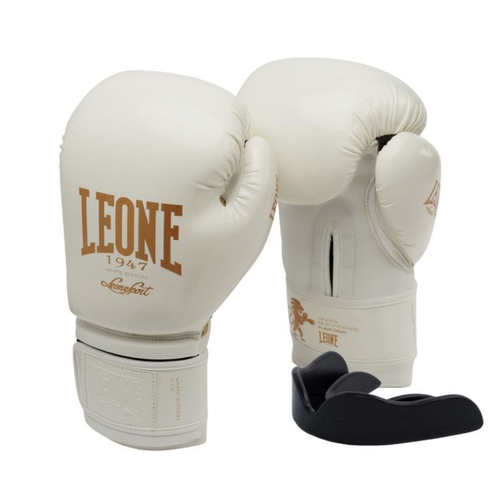 Боксерські рукавички Leone GN059W White/Gold 16 унцій (GN059W_White_16oz)
