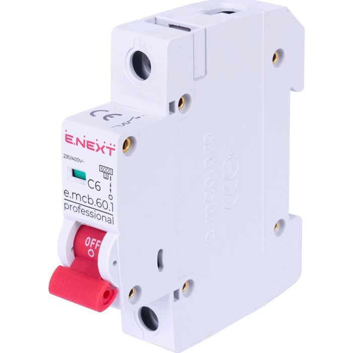 Автоматичний вимикач E.NEXT 1-п e.mcb.pro  6А C ( 6кА) (p042006)