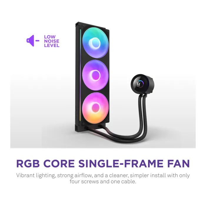 Система жидкостного охлаждения NZXT Kraken Plus RGB V2-360 mm AIO liquid cooler Bl (RL-KR360-B2) изображение 3