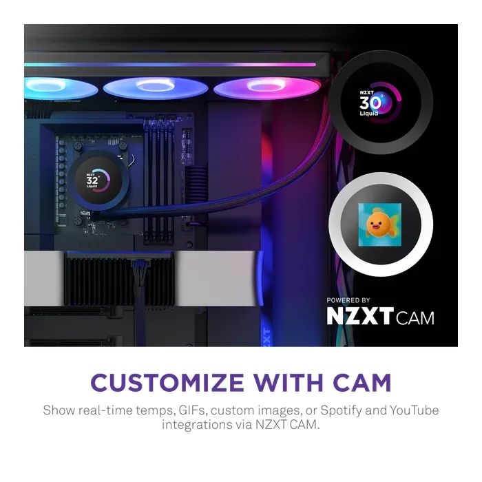 Система жидкостного охлаждения NZXT Kraken Plus RGB V2-360 mm AIO liquid cooler Bl (RL-KR360-B2) изображение 7