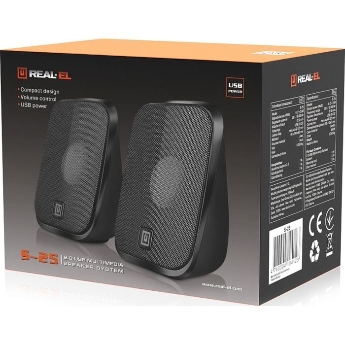 Акустична система REAL-EL S-25 USB Black (EL121100022) зображення 8
