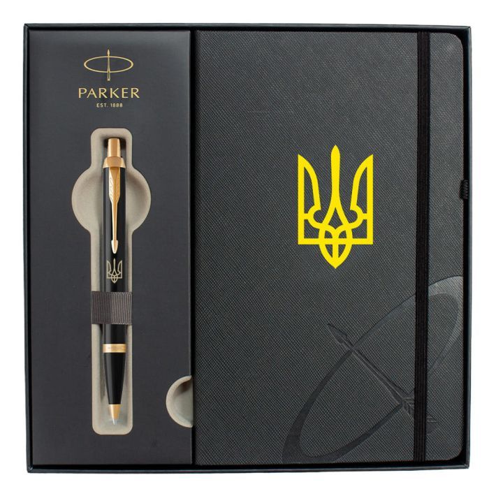 Ручка кулькова Parker IM 17 UKRAINE Black GT BP Тризуб + блокнот Parker + подар.упаковка GIFT24 (22032b24_T001y) зображення 2