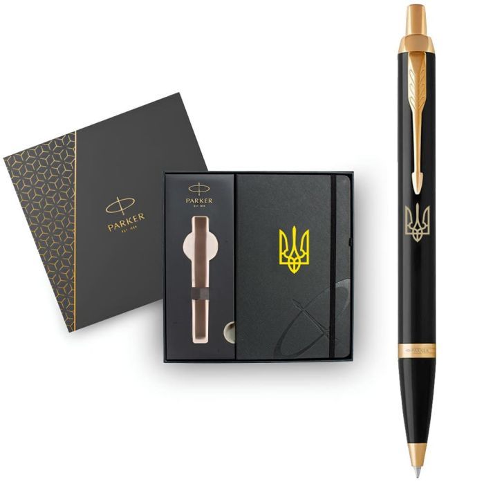 Ручка кулькова Parker IM 17 UKRAINE Black GT BP Тризуб + блокнот Parker + подар.упаковка GIFT24 (22032b24_T001y) зображення 7
