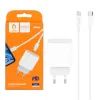 Зарядное устройство Denmen USB-C PD20W 3.6A + cable USB-C to Lightning white (DM-DC06L-WH)