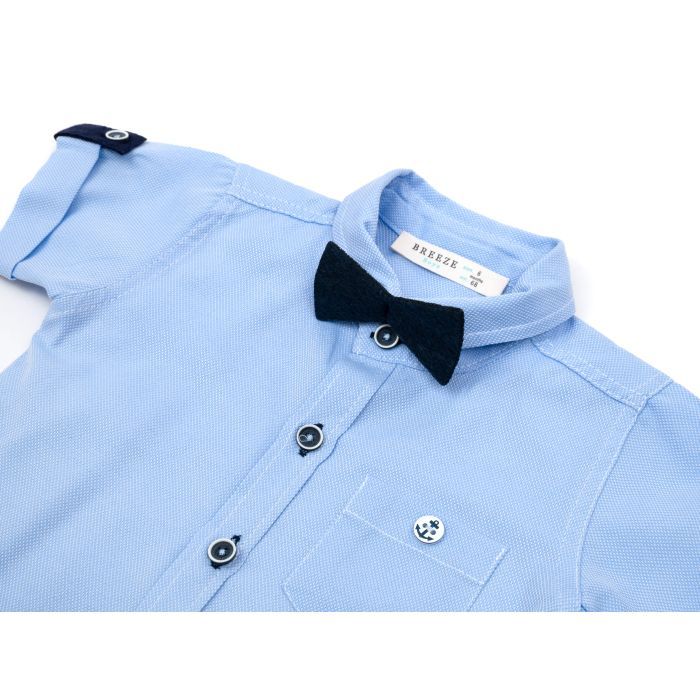 Рубашка детская Breeze с бабочкой (14570-68B-blue) изображение 3 Рубашка детская Breeze с бабочкой (14570-68B-blue) изображение 3