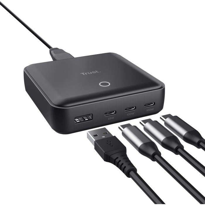Зарядное устройство Trust 3xUSB-C + USB-A 100W PD black (25242_TRUST) изображение 3