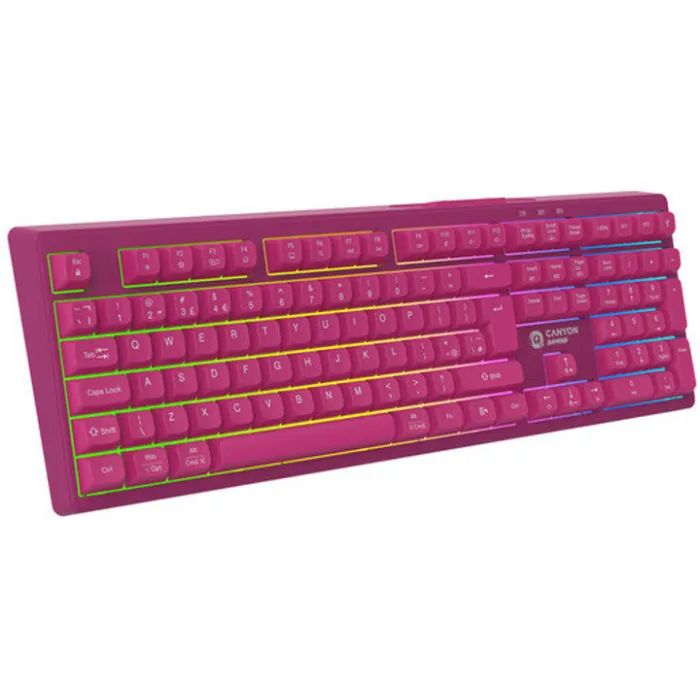 Клавіатура Canyon Fortnax Bluetooth/Wireless/ USB UA Pink (CND-SKBW2) зображення 3