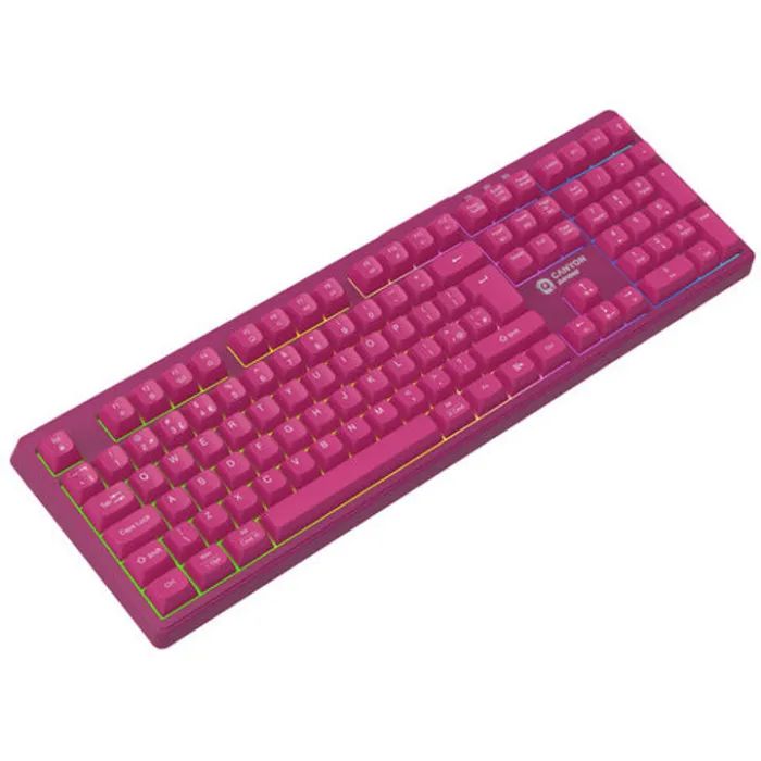 Клавіатура Canyon Fortnax Bluetooth/Wireless/ USB UA Pink (CND-SKBW2) зображення 5