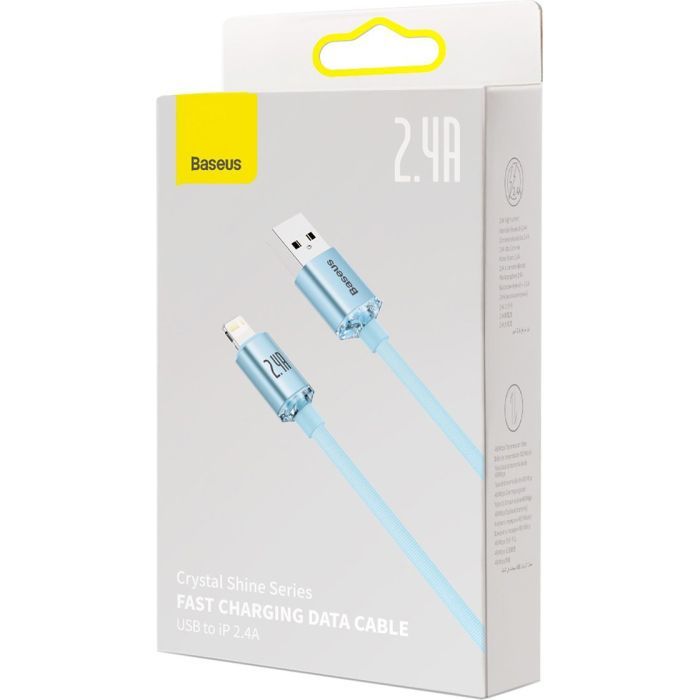 Дата кабель USB 2.0 AM to Lightning 1.2m 2.4A blue Baseus (CAJY000003) зображення 5