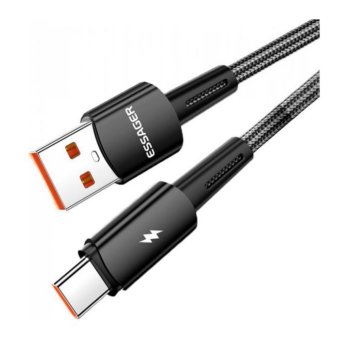 Дата кабель USB 2.0 AM to USB-C 2.0m 120W black Essager (EXC120-CGA01-P) изображение 2