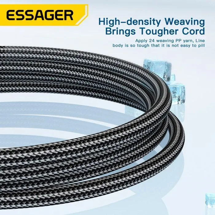 Дата кабель USB 2.0 AM to USB-C 2.0m 120W black Essager (EXC120-CGA01-P) изображение 6