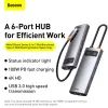Концентратор Baseus USB-C 6-in-1 (CAHUB-CW0G) изображение 10