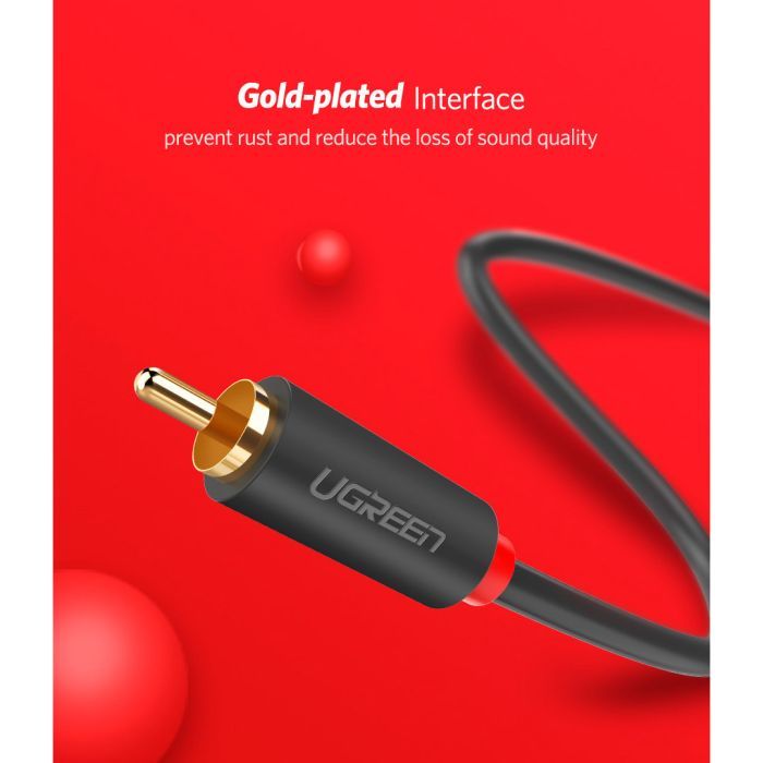 Кабель мультимедійний 2xRCA M to 2xRCA M 3.0m AV104 black Ugreen (10519) зображення 12