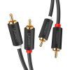 Кабель мультимедійний 2xRCA M to 2xRCA M 1.5m AV104 black Ugreen (10517) зображення 2