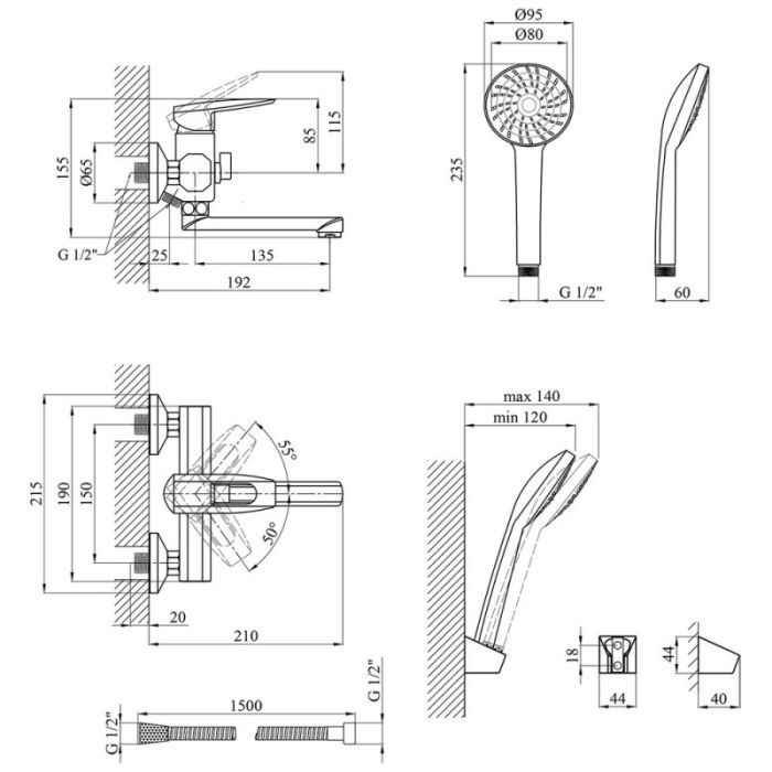 Смеситель Kroner KRM Kante - C060 изображение 8