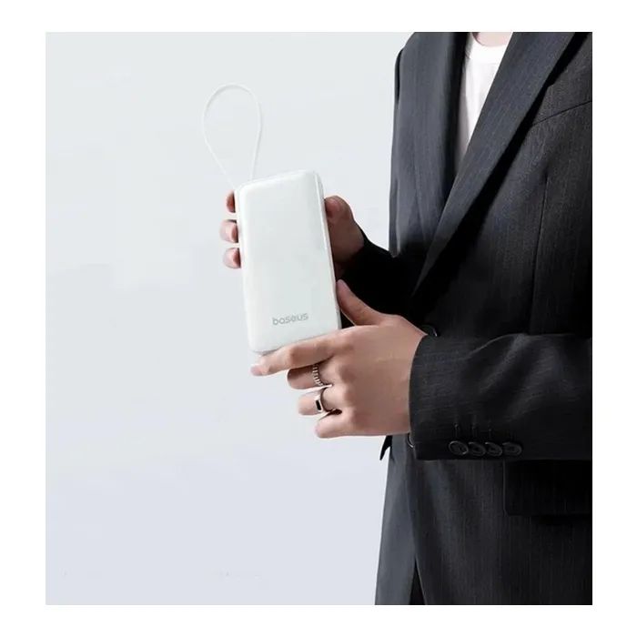 Батарея універсальна Baseus Bipow 2 20000mAh 20W with USB-C cable white (P10077101213-01) зображення 3