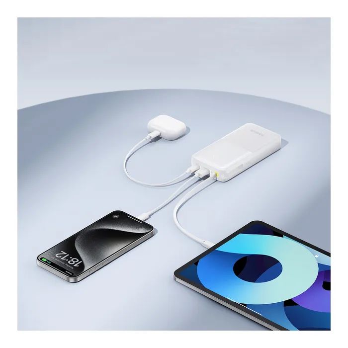 Батарея універсальна Baseus Bipow 2 20000mAh 20W with USB-C cable white (P10077101213-01) зображення 6