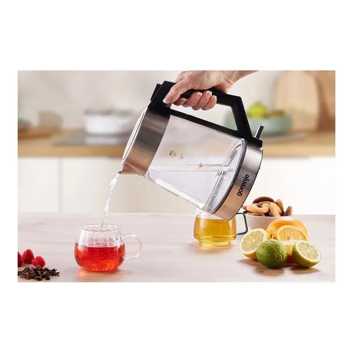 Електрочайник Gorenje 1.7л, 2,200 Вт, strix контроль, скло, нерж (K17OGS) зображення 2