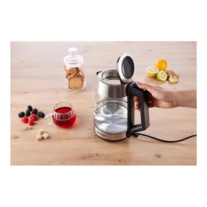 Електрочайник Gorenje 1.7л, 2,200 Вт, strix контроль, скло, нерж (K17OGS) зображення 5