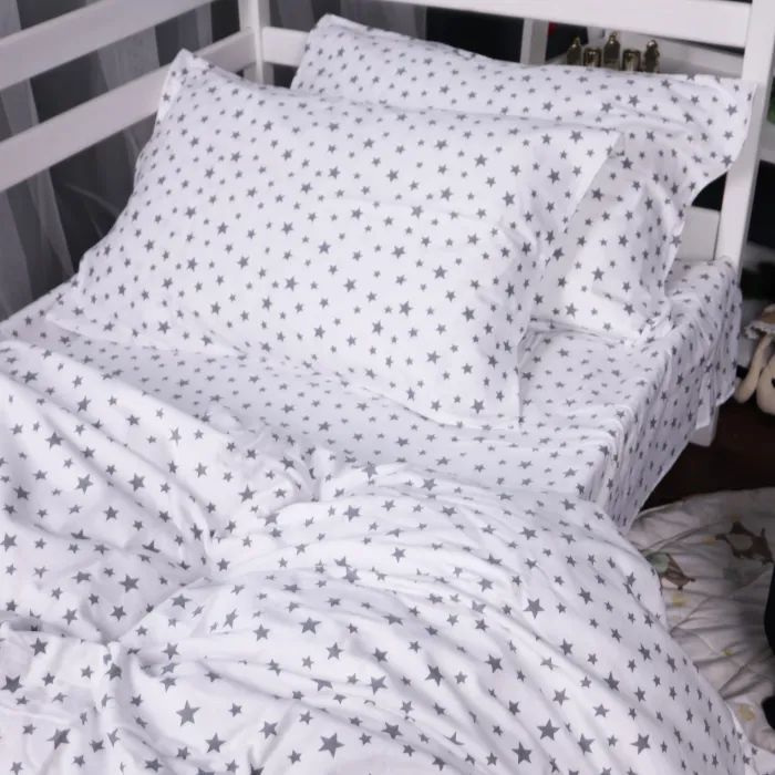 Постельное белье MirSon 016 White Stars Фланель 143х210 полуторный (2200009652103) изображение 2