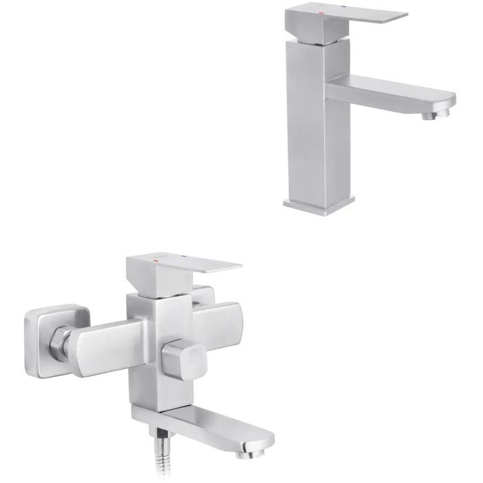 Смеситель Kroner Edelstahl Kubus-ESG010 + змішувач Edelstahl Kubus-ESG060 (CVS30150)