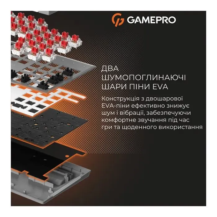 Клавіатура GamePro Genesis Metallic MK144G Outemu Red Switch USB UA Gray (MK144G) зображення 10